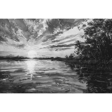 Black and White Sunset Painting